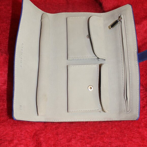 Chaumet Paris KL Luxury pouch leather purple for Jewelry travel roll organizer - Picture 2 of 9